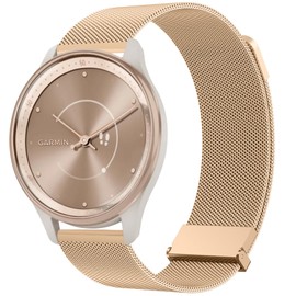 Metal Strap for Garmin Vivomove 3 Strap/Vivomove HR Strap, 20mm Stainless Steel Bracelet Replacement Band with Enhanced Magnet for Vivomove LUXE/Vivomove Sport/Vivomove Trend (Rose gold)