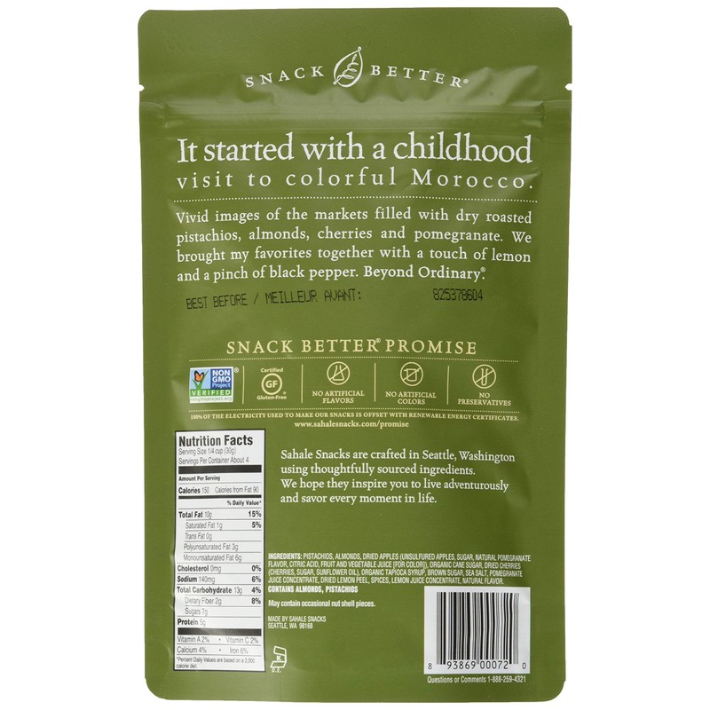 Sahale Snacks Pomegranate Flavored Pistachios Glazed Mix, 4 Ounces