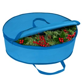 Storage Bag, Christmas Wreath Storage Container Bag, Christmas Hanging Wreath, Expandable Space with Handle and Zip for Christmas Decorations, Wreaths, Garland Storage Bag