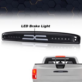 PIT66 LED Third 3rd Brake Light, Compatible with Dodge Ram 2500 3500 2003-2006 X Type Led Bar High Mount Stop Light Rear Tail Cargo Lamps Clear Lens Black Housing