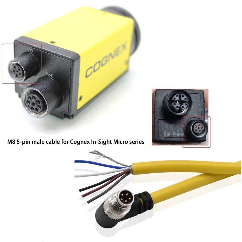 HangTon M8 2m 5 Pin Connector Cable for Cognex in