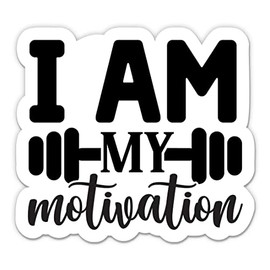 I Am My Motivation Gym Work Out Fitness Stickers - 2 Pack - Waterproof Vinyl for Car, Phone, Water Bottle, Laptop - Work Out Decals (2-Pack)