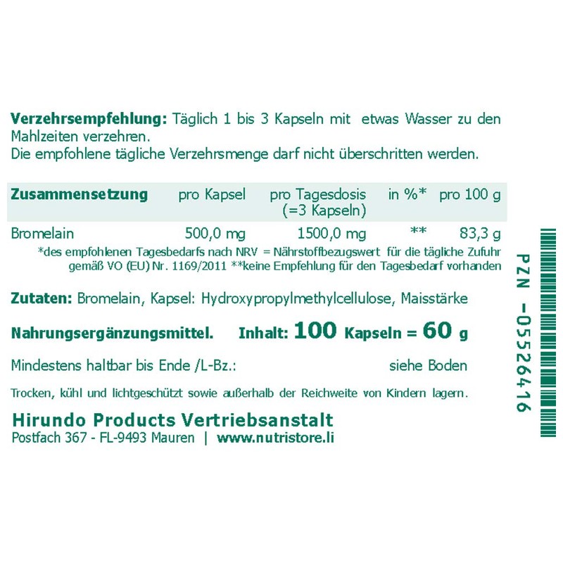 Bromelain 500 mg vegane magensaftstabile Kapseln 100 Stk. Kapseln