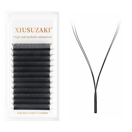 XIUSUZAKI YY Lash Extensions Supplies Y Eyelash Extensions 0.05mm Thickness D Curl 11mm Premade Fans 4D Russian Volume Matte Black 12 Rows Crisscross Eye Lashes(YY-0.05-D,11mm)