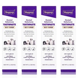 Toothpaste | Teeth Cleaning and Fresh Breath Dental Care for Berger Picard and Other Herding Dogs | Soothes Inflamed Gums | Safe for Puppies | Vet Formulated 4 Pack (9.6 OZ)