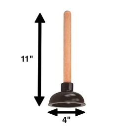 Rocky Mountain Goods Rocky Mountain Goods Small Drain Plunger - Perfect Size for Unclogging Slow Sinks, Drains, Tubs and Showers - 9 Solid Wood Handle - Unclogs Sinks and Drains Better Than Toilet Plunger