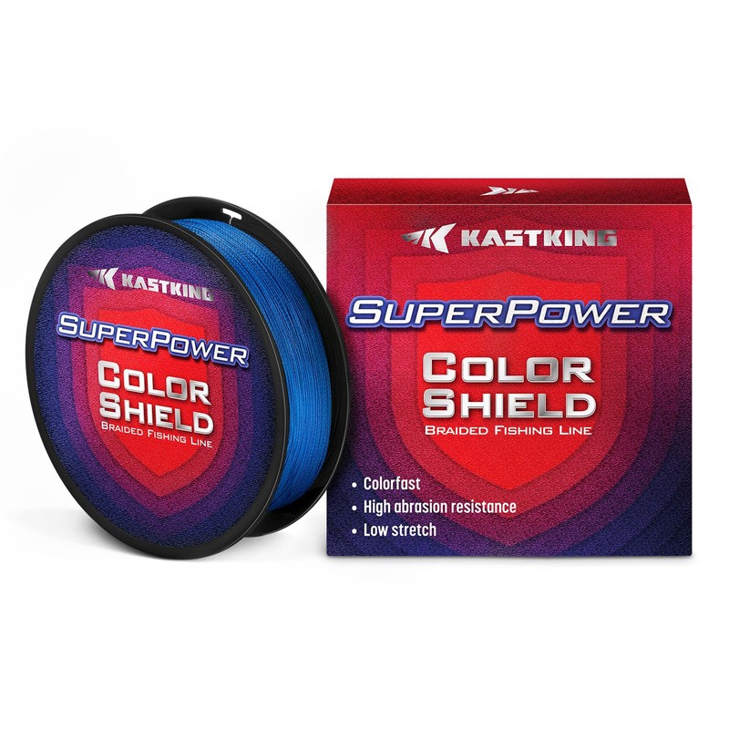 KastKing Superpower ColorShield Braided Fishing Line, Blue, 20LB, 150Yards