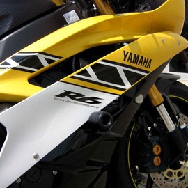 Shogun Yam YZF-R6 YZF R6 2006 2007 Black Complete No Cut Frame Slider Kit Includes No Cut Frame Sliders Swing Arm Spools and Bar Ends - 755-6329 - MADE IN THE USA