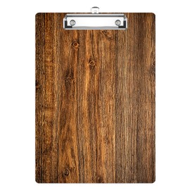 Wood Grain Clipboard, Unique Stump Grain Decorative Clip Board with Metal Clip Cute Plastic Clipboards A4 Standard Size 8.5" x 12.5" for Nurses, Students, Office