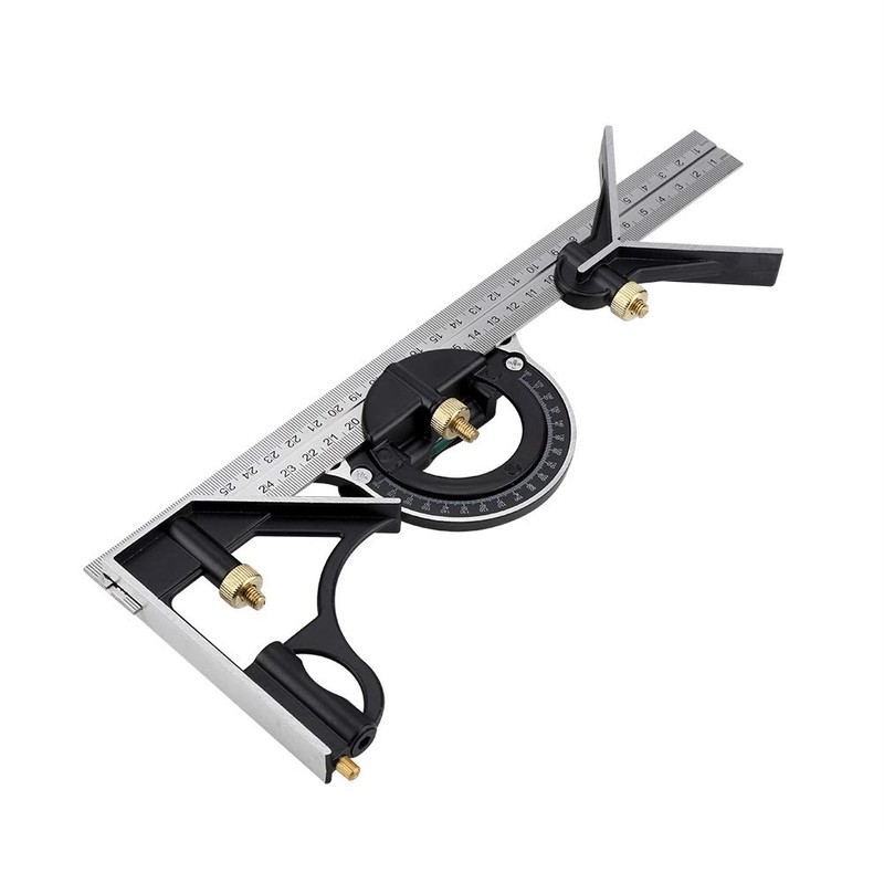 Adjustable Combination Square, 300mm Multifunctional Combination Angles Ruler for Carpenter