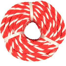 Sato, Domestic Red and White Rope, Length 11.8 ft (30 m) x Thickness Approx. 0.4 inches (10 mm), Mikoshi Mikoshi, Festivals, Ceremonies, Decoration, Pack of 1