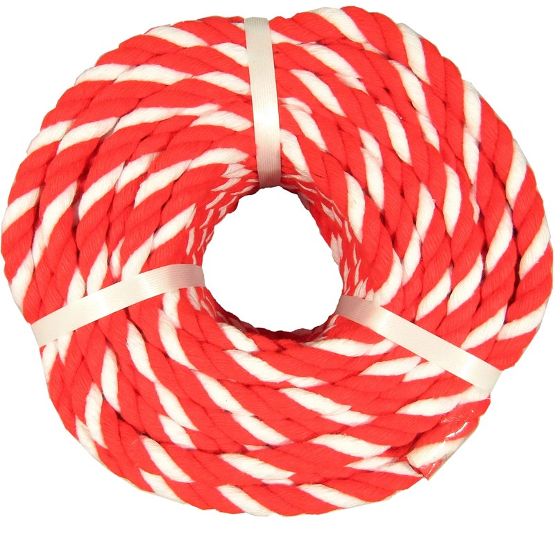 Sato, Domestic Red and White Rope, Length 11.8 ft (30