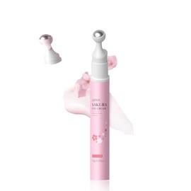 Easilydays Sakura Under Eye Cream with Caffeine, Eye Serum with 360° Roller Massage Ball, Firming, Hydrating, Moisturizing for Puffy, Fine Lines, Dark Circles and Wrinkles, Under Serum for Women & Men
