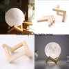 3 Set Moon Lamp Wooden Holder - Wood Display Base