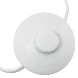 E-outstanding Foot Pedal Push Switch Round Button Inline Lamp Light On-Off Control Footswitch with 1.8m Cable and Wire Plug, White