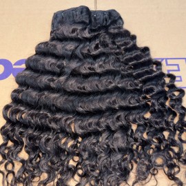 100% Human Hair Cuticle Aligned Raw Human Hair Good Destiny Full and True to Length Philippines Curl Curly Weft Bundlesstyle: burmese curly, color: Natural Black bundle-100grams, Stretched Length: 26 Inches