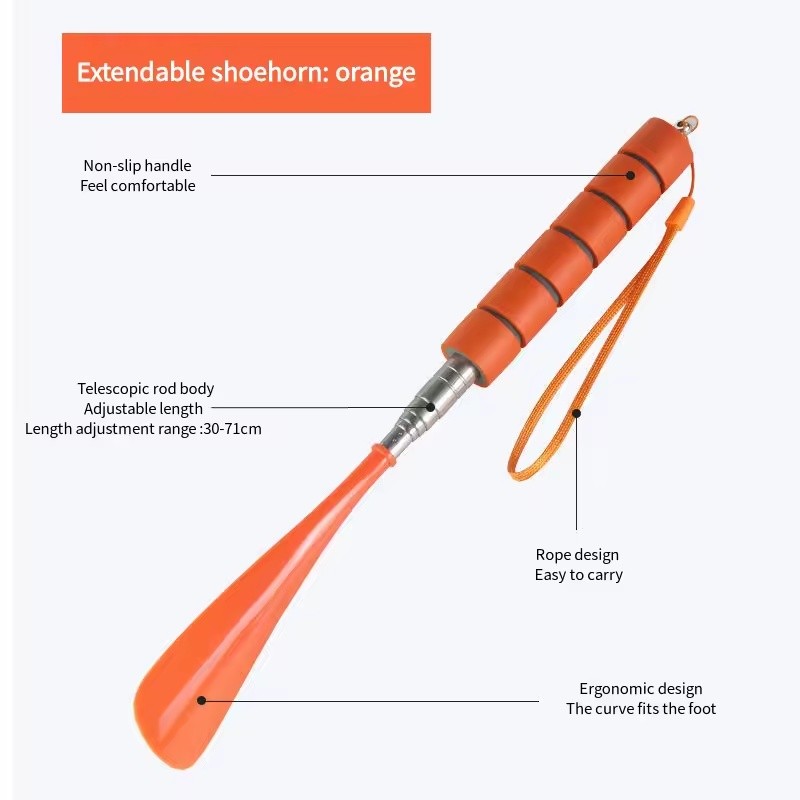 Telescopic Long Handle Shoe Horn for Easy Shoe Wearing –