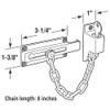 Prime-Line U 11093 Keyed Chain Door Guard, 3-1/4 In., Steel