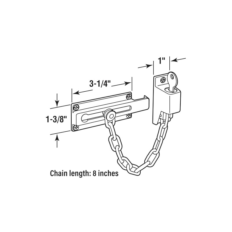 Prime-Line U 11093 Keyed Chain Door Guard, 3-1/4 In., Steel
