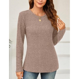 Beluring Oversized Sweatshirt Women Elegant T-Shirts Knitted Pullover, Khaki M
