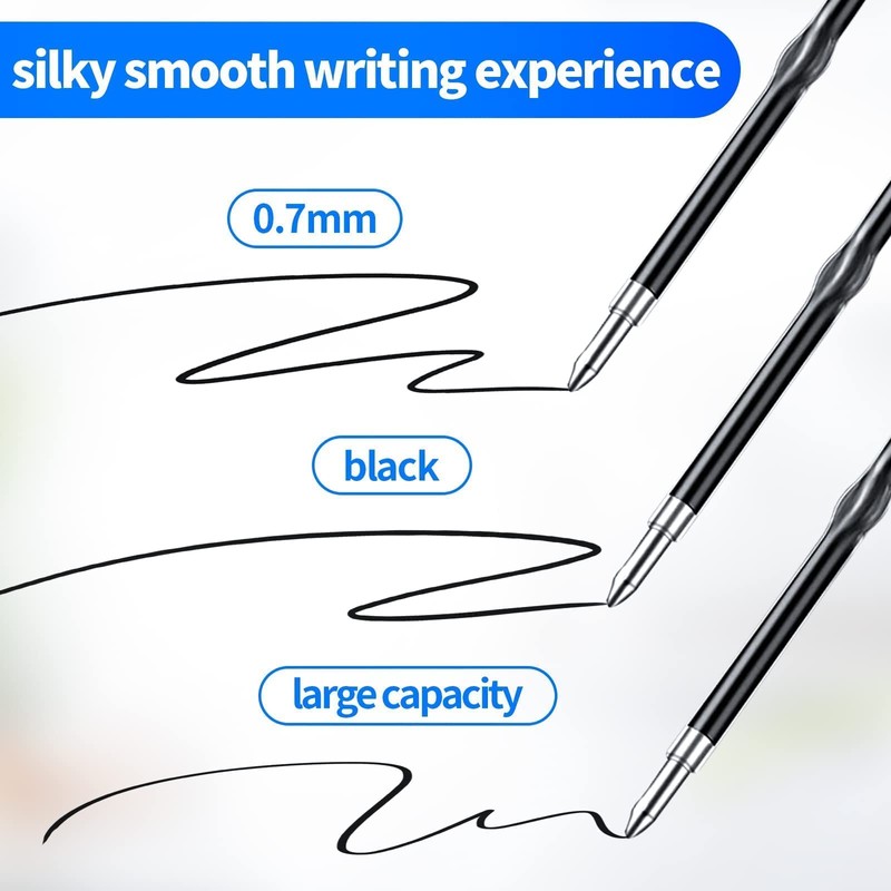 0.7mm Refills Black Retractable Pen Refills Ballpoint Pen Refills Black