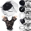 Bencailor Fascinator Hat for Women Funeral Veil Hats Set Include