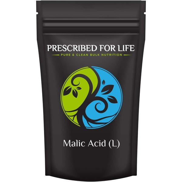 Prescribed for Life Malic Acid (L) Powder | 100% Pure Malic Acid | Supports Energy and Endurance | Promotes Healthy Skin | Food Grade, Natural, Gluten Free, Vegan, Non-GMO, 8 oz