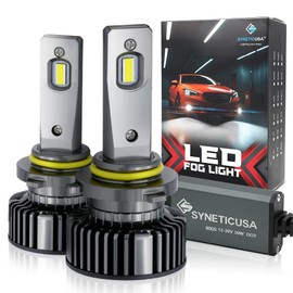 Syneticusa 9005 Light Bulbs 800% Super Brighter 6500K Driving Light Bulbs with Fan, Plug and Play, Off-Road Use or Fog Light, Pack of 2