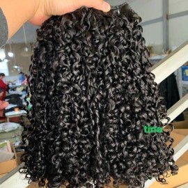 Hair Bundles Raw Indian From India Vendor, Double Wefts Remy Unprocessed Raw Virgin Burmese Curly Kinky Curly Raw Burmese Haircolor: Burmese Curly 1, Stretched Length: 24"