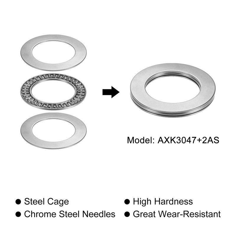 QUARKZMAN AXK3047 Axial Needle Roller Bearing with Washers 30 mm