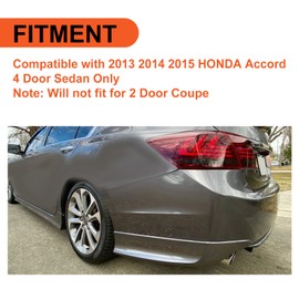 ECOTRIC Rear Side Corner Spats Compatible with 2013-2015 Honda Accord 4DR Underbody Splitters Apron Valance HFP Style