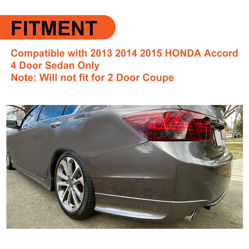ECOTRIC Rear Side Corner Spats Compatible with 2013-2015 Honda Accord