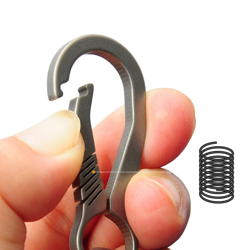 [Belfore] [Made of TC4 Titanium Alloy] Carabiner Keychain, Lightweight, Strong,