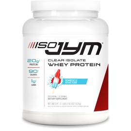 JYM Supplement Science Iso JYM Bombsicle, 90 Calories, 100% Whey Protein Isolate, Zero Fat, Zero Sugars, Mixes Clear, for Women & Men, 20 Servings