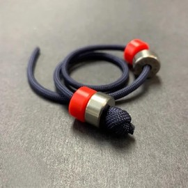 Hydra Begleri: Stainless Steel and Red Delrin by Aroundsquare