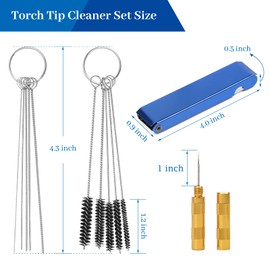4 PCS Torch Tip Cleaner Set, Welding Torch Tip Cleaner with Drill Bit Torch Tip Cleaner Set for Carbon Carburetor Jet Cleaner with 10 Cleaning Needles, 5 Cleaning Brushes and 1 Scraping Needle