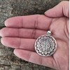 Kiss of Leather Sri Yantra Pendant 925 Sterling Silver No.
