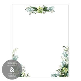 Great Papers! Lush Greenery Letterhead / 80 Sheets 8.5" x 11" Beautiful Botanical Letter Paper
