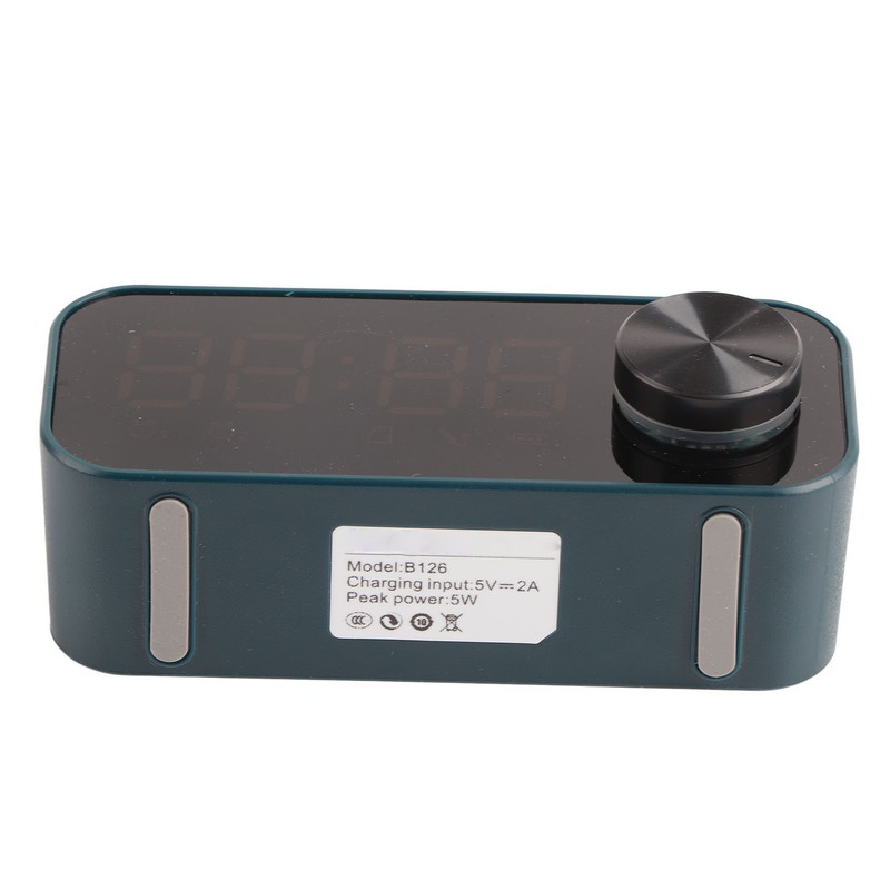 Mini Bluetooth Speaker Heavy Bass Dual Alarm Clock Portable Wireless