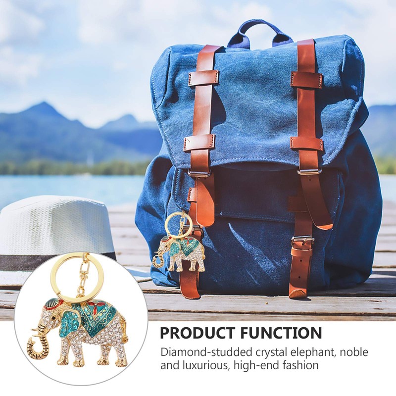 Lurrose Cute Elephant Design Key Ring Fashion Car Bag Pendant