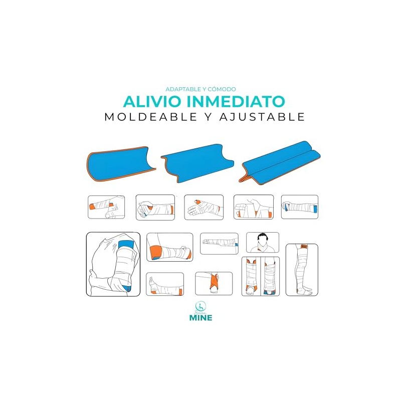 SEVEN MINE Splint Roll: Férula Moldeable (Naranja -91x15cm/91x11cm) (11CM)