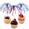 FUGUIR 100 Counts 6 Inch Firework Cocktail Picks Red White