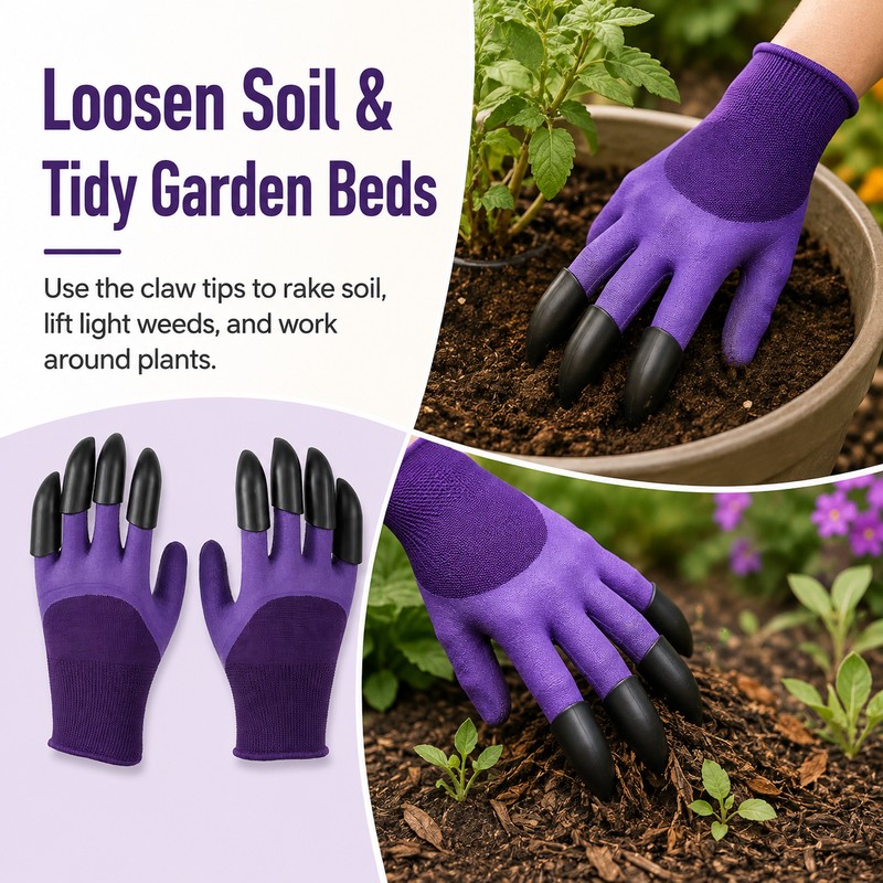 Gardening Gloves with Claws for Digging & Planting – Breathable