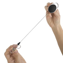 GOGO Carabiner Badge Holder Reels with Back Splint and Key Ring-Solid Blue