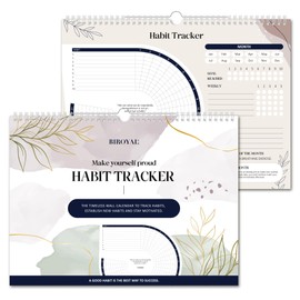 BIROYAL Habit Tracker Calendar - Inspirational Habit Journal with Spiral Binding - Daily Habit Tracker Journal and Goal Board - Motivational Goal Journal - Great Tool For Productivity And Workout