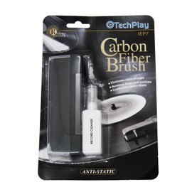 TechPlay Turntable Essentials, 2pack of diamond tipped upgrade needles, Anti Static Carbon Fiber record cleaner, stylus cleaner, pack of 5 45RPM adaptor and full size 11.5” Anti Static turntable mat.