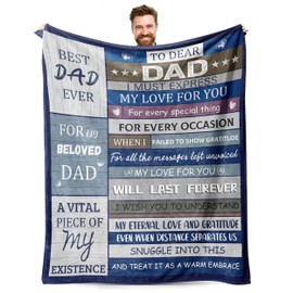 PUYTG Dad Birthday Gifts from Daughter Son 50 x60 Inch Thoughtful Soft Throw Blanket, for Bed Sofa Napping Father's Day Christmas Thanksgiving Anniversary Valentines Gifts for Dad Stepdad