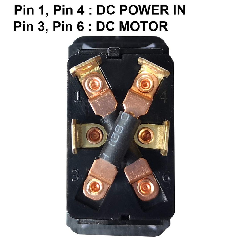 Momentary Motor Polarity Reverse reversing Rocker Switch Control DPDT DC