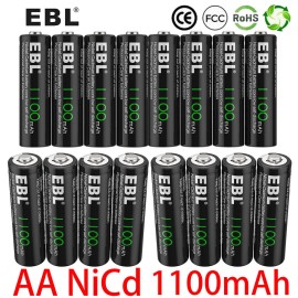 EBL 1.2V AA Rechargeable Batteries 1100mAh For Garden Solar Light NiCd Battery Lot - 8x AA 1100mAh batteries