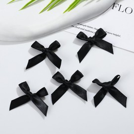 200Stück Mini Schleifen zum Basteln,Schwarze Schleife,Hohe Qualität DIY Schleifen,Kleine Schleifen zum Nähen von Geschenkverpackungen,für Leckerli-Tüten,Süßigkeiten,Puppen,Geschenkverpackungen